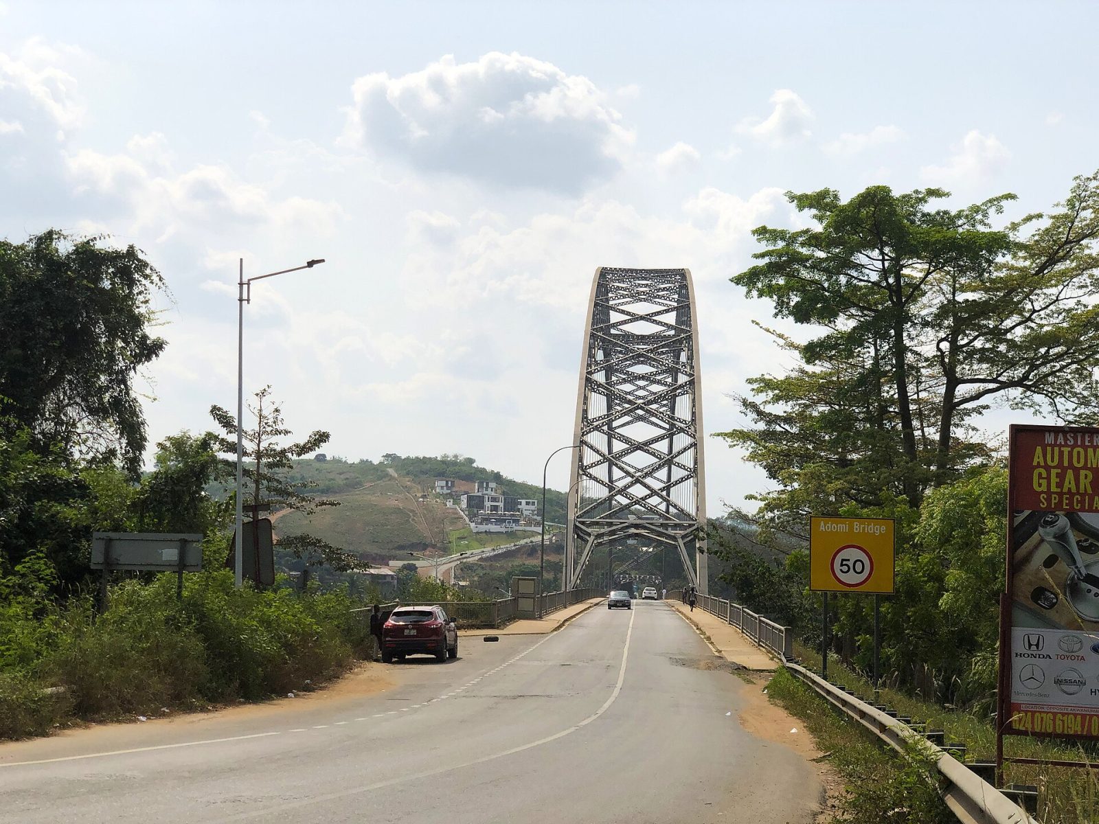 The steel arch of the Adomi Bridge at Atimpoku